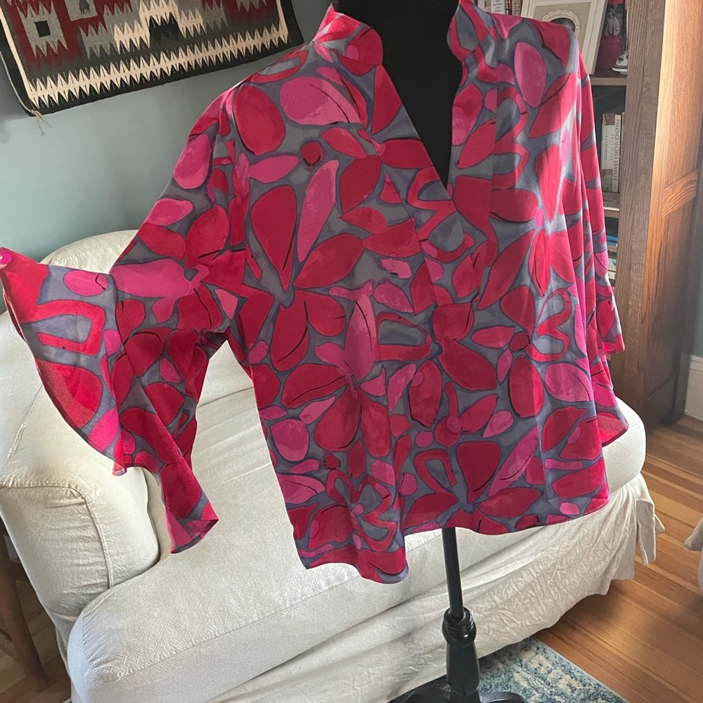 Nic and Zoe Blouse w/ Flutter Sleeve NWT SZ  XL